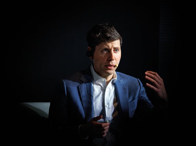 Sam Altman, chief executive officer of OpenAI, speaks at Kakao Media Day in Seoul, South Korea, on Tuesday, Feb. 4, 2025. Kakao Corp. and OpenAI have agreed to integrate ChatGPT and other AI services more deeply into Korea&#39;s largest social media platform.  Photo by SeongJoon Cho/Bloomberg via Getty Images