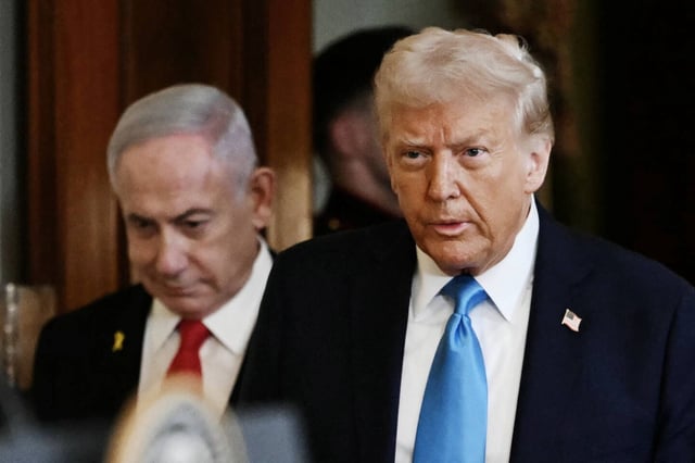 Benyamin Nétanyahou et Donald Trump à Washington, mardi 4 février.
