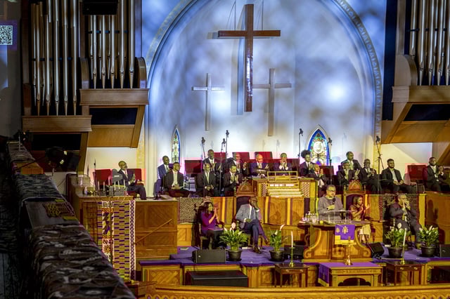 A sermon during Palm Sunday services at the Metropolitan AME Church in Washington, D.C., on March 24, 2024.