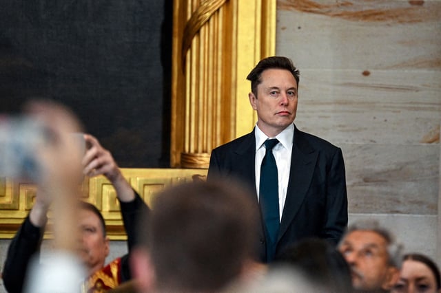Elon Musk arrives before the inauguration of Donald Trump in Washington, DC, on January 20.