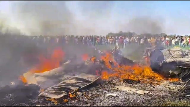 A fighter aircraft of the Indian Air Force (IAF) crashed in Madhya Pradesh on Thursday (PTI)