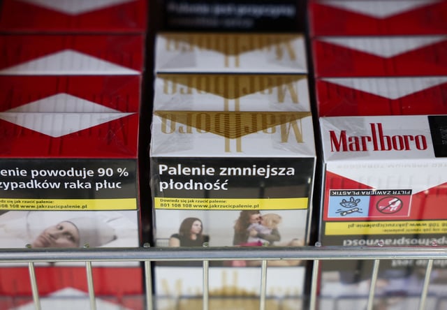 Packages of Marlboro cigarettes produced by Philip Morris International are seen at the grocery store in Warsaw, Poland May 29, 2024. REUTERS/Kacper Pempel/File Photo