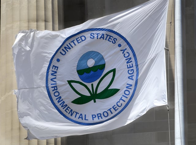 A flag with the U.S. Environmental Protection Agency logo flies at the agency&#39;s headquarters in Washington, D.C.