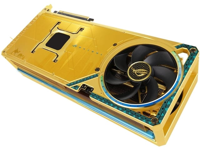 An image about ASUS teases ROG Astral GeForce RTX 5090 Dhahab Edition, stuns in its all-gold aesthetic