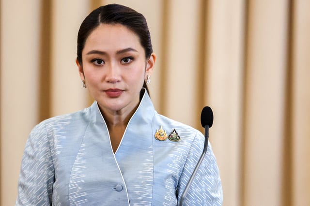 Thailand's Prime Minister Paetongtarn Shinawatra looks on during a signing ceremony and press conference at the Government House, in Bangkok, Thailand, November 28, 2024. REUTERS/Athit Perawongmetha/File Photo