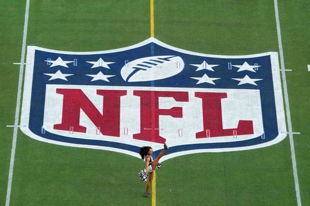 Feb 2, 2025; Orlando, FL, USA; Philadelphia Eagles cheerleader Arielle Hunt performs on the NFL shield logo during the 2025 Pro Bowl Games at Camping World Stadium. Kirby Lee-Imagn Images