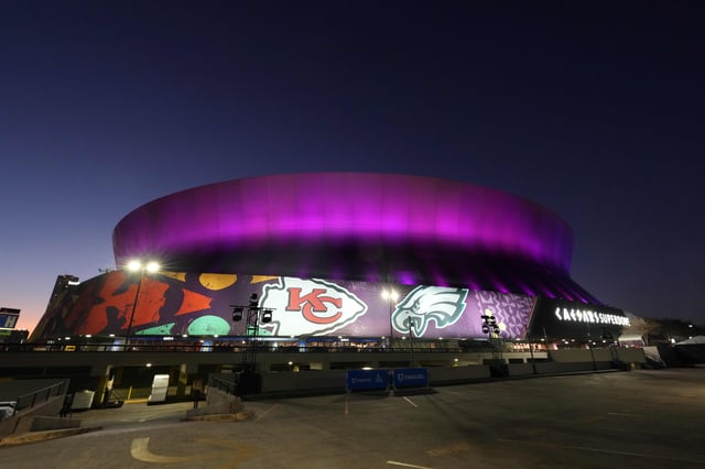 Feb 7, 2025; New Orleans, LA, USA; A general overall view of the Caesars Superdome, the site of the Super Bowl LIX between the Kansas City Chiefs and the Philadelphia Eagles. Mandatory Credit: Kirby Lee-Imagn Images