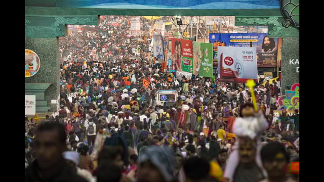 Rush of devotees during the ongoing Mahakumbh Mela, in Prayagraj on Friday (PTI)