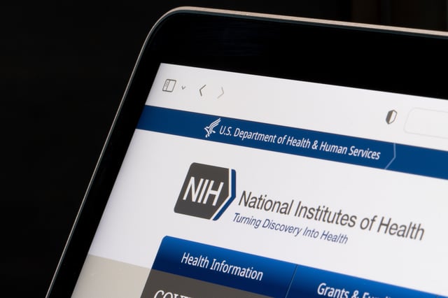 Stock file photo of the National Institutes of Health government webspage