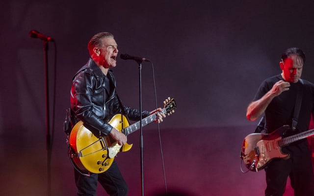 Canadian singer Bryan Adams performs during a concert in Mumbai, India last year