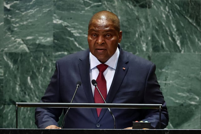 Central African Republic's President Faustin-Archange Touadera, addresses the 79th United Nations General Assembly at United Nations headquarters in New York, U.S., September 26, 2024.   REUTERS/Brendan McDermid/File Photo