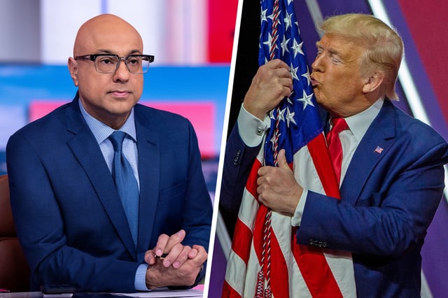 Ali Velshi and Donald Trump.