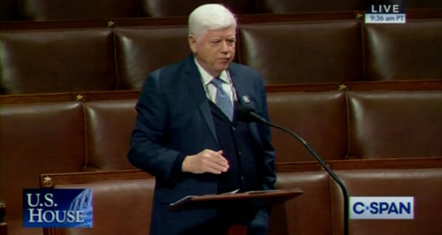 Connecticut Rep. John Larson froze during a speech on the House floor Monday.