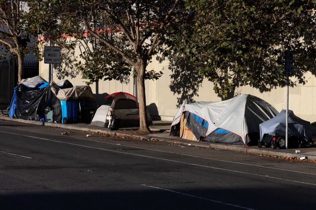 Tent’s rest along a sidewalk in San Francisco’s Mission district in Sept. 2024. 