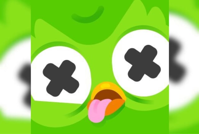 Duolingo updated its social media profile picture to be a cartoon dead version of its mascot.