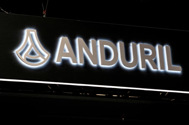 Signage for Anduril is seen during the Association of the United States Army annual meeting and exposition at the Walter E. Washington Convention Center in Washington, U.S., October 14, 2024. REUTERS/Nathan Howard/File Photo