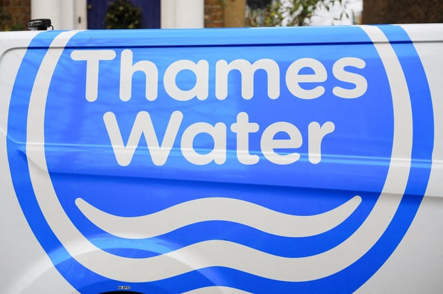 A Thames Water sign is seen on a van as repair and maintenance work takes place, in London, Britain, December 16, 2024. REUTERS/Mina Kim/File Photo