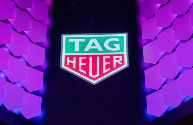 A logo of Tag Heuer, art of LVMH, is seen during the Watches and Wonders fair in Geneva, Switzerland March 27, 2023. REUTERS/Denis Balibouse/ File Photo