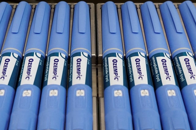 Pens for the diabetes drug Ozempic sit on a production line to be packaged at the Danish drugmaker Novo Nordisk's site in Hillerod, Denmark, September 26, 2023. REUTERS/Tom Little/File Photo