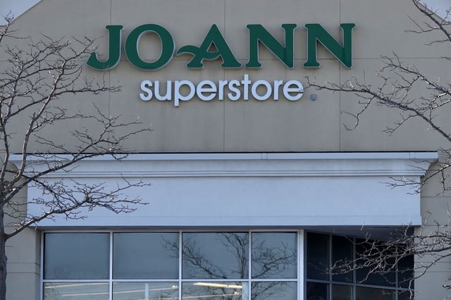 FILE - A logo sign outside of a Joann retail store is seen in Arlington Heights, Ill., Wednesday, Jan. 15, 2025. (AP Photo/Nam Y. Huh, File0
