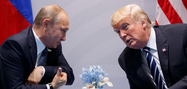 Trump und Putin beim G-20-Gipfel 2017 in Hamburg