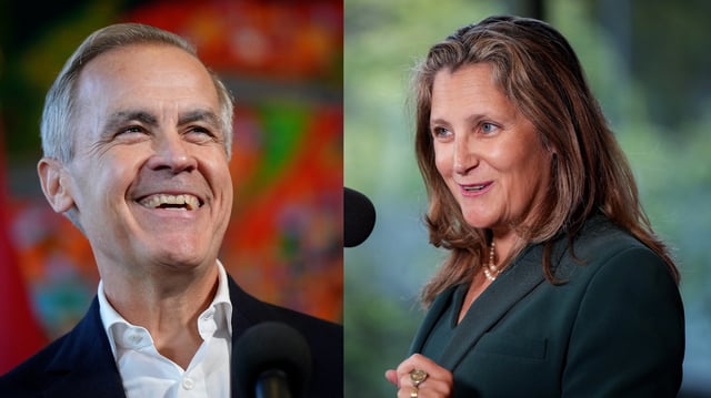 Mark Carney and Chrystia Freeland are vying to be the next leader of the Liberal Party of Canada. 