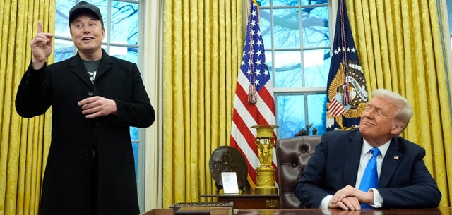 Elon Musk (l.) und Donald Trump (r.) im Weißen Haus