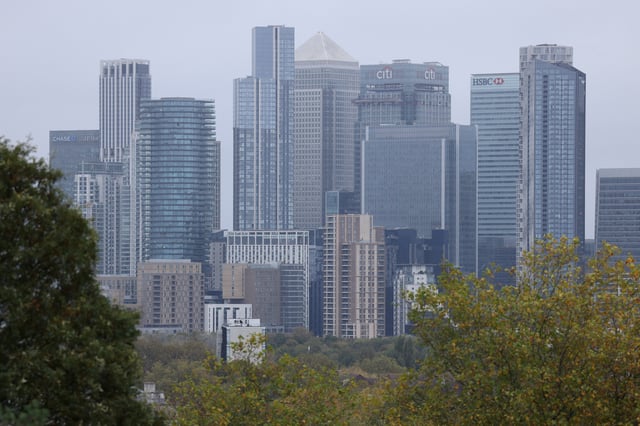 A view of the Canary Wharf skyline, in London, Britain, October 28, 2024. REUTERS/Hollie Adams/File Photo
