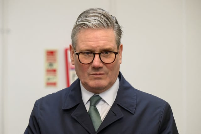 British Prime Minister Keir Starmer visits the community kitchen at the Newquay Orchard on February 10, 2025 in Newquay, Britain. Leon Neal/Pool via REUTERS/File Photo
