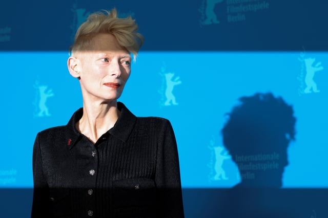 Golden Bear Lifetime Achievement honouree Tilda Swinton poses for pictures during a photocall ahead of a press conference in Berlin, Germany February 14, 2025. REUTERS/Nadja Wohlleben