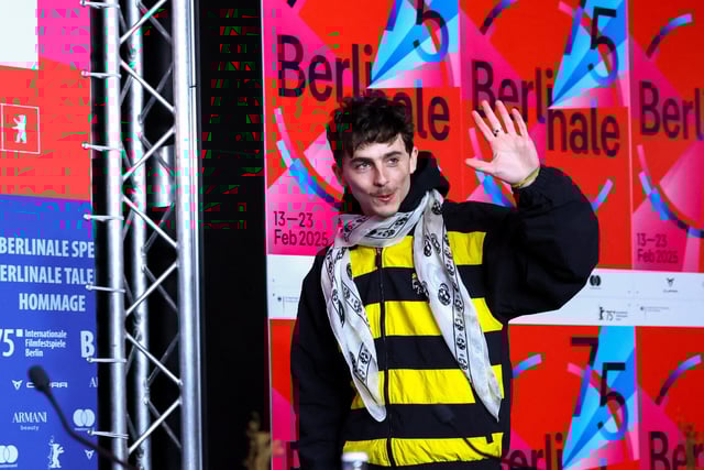 Timothee Chalamet arrives for a press conference to promote the movie 'A Complete Unknown' at the 75th Berlinale International Film Festival in Berlin, Germany February 14, 2025. REUTERS/Nadja Wohlleben