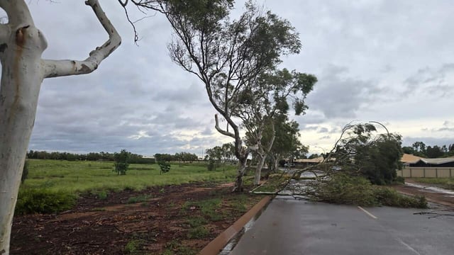 Residents are waking to cyclone damage after wild weather struck Western Australia, with flood warnings following "exceptionally rare" rain.