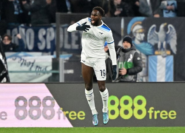 Soccer Football - Serie A - Lazio v Napoli - Stadio Olimpico, Rome, Italy - February 15, 2025 Lazio's Boulaye Dia celebrates scoring their second goal REUTERS/Alberto Lingria