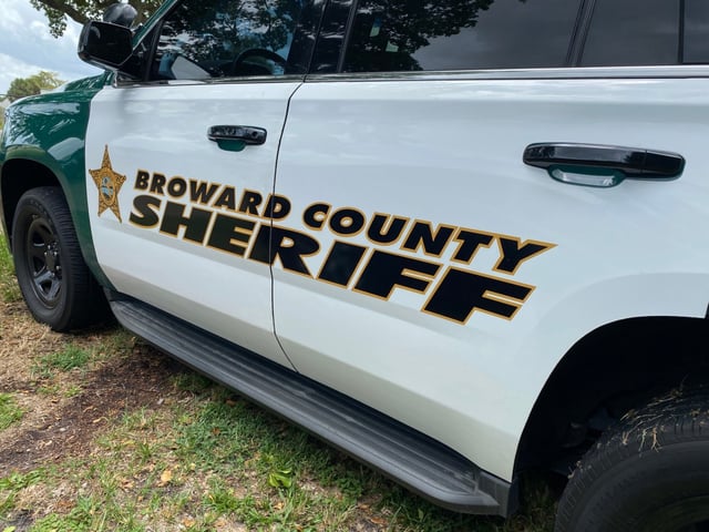 A Broward County Sheriff’s Office vehicle is shown at Boyd H. Anderson High School on Aug. 5, 2024. (Sun Sentinel file photo)