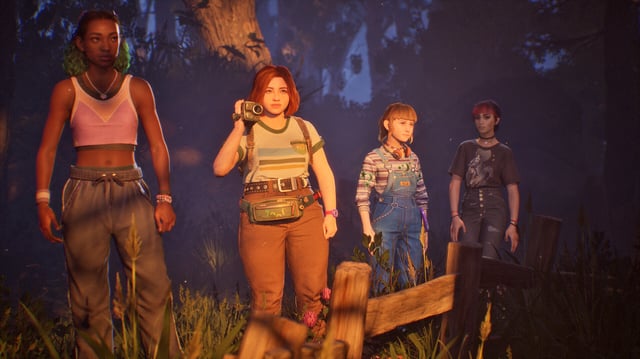 Four teenage girls walking through the woods in Lost Records: Bloom and Rage.