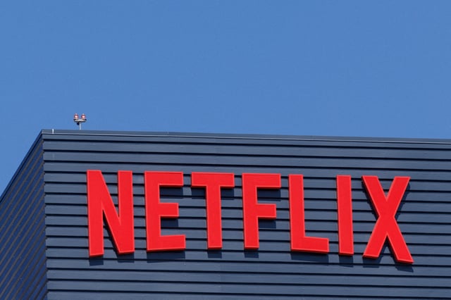 The Netflix logo is shown on one of their Hollywood buildings in Los Angeles, California, U.S., July 12, 2023.   REUTERS/Mike Blake/File Photo
