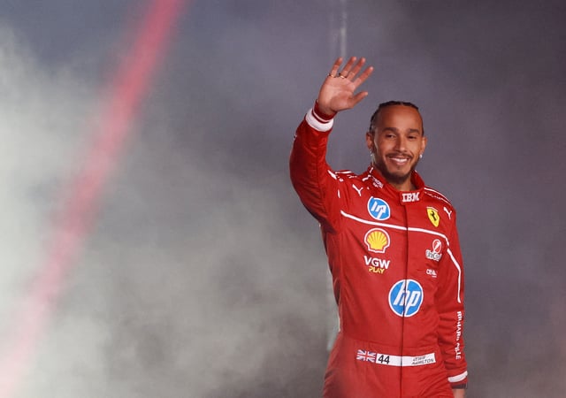 Formula One F1 - F1 75 Live Season Launch - The O2, London, Britain - February 18, 2025 Ferrari's Lewis Hamilton during the launch REUTERS/Andrew Boyers