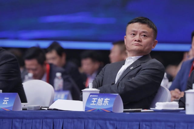 Alibaba founder Jack Ma attends the 5th World Zhejiang Entrepreneurs Convention at Hangzhou International Expo Centre on November 13, 2019.