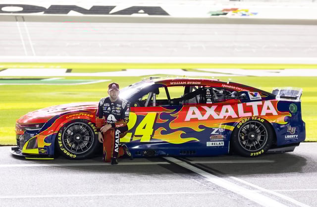 Feb 12, 2025; Daytona Beach, Florida, USA; NASCAR Cup Series driver William Byron (24) during qualifying for the Daytona 500 at Daytona International Speedway. Mandatory Credit: Mark J. Rebilas-Imagn Images/File Photo