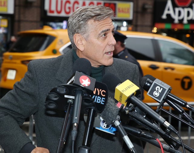 George Clooney during a press event announcing the cast of the play based on the 2005 film &#34;Good Night, And Good Luck&#34; on Broadway at The Wintergarden Theatre on February 6, 2025 in New York City.
