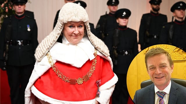 Calling attention to judicial security fears, the lady chief justice highlighted the attack on the judge Patrick Perusko, right, in a family court in 2023