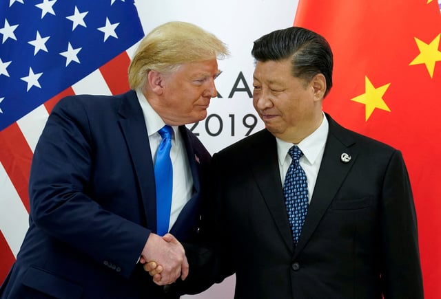 U.S. President Donald Trump meets with China's President Xi Jinping at the start of their bilateral meeting at the G20 leaders summit in Osaka, Japan, June 29, 2019. REUTERS/Kevin Lamarque/File Photo