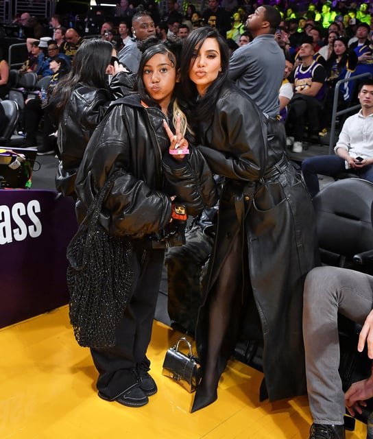 Kim Kardashian and North West on April 09, 2024 in Los Angeles, CA.