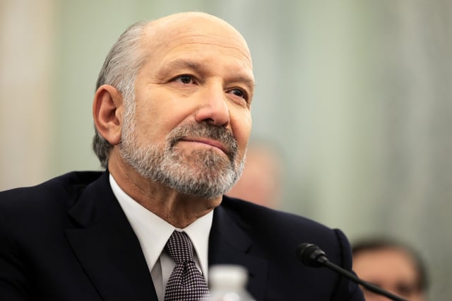 Howard Lutnick during his Senate Committee on Commerce, Science, and Transportation confirmation hearing in the Russell Senate Office Building on January 29, 2025 in Washington, DC.