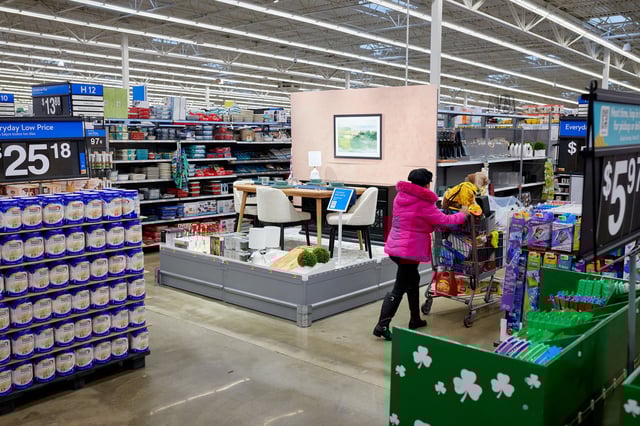A dining furniture display at a Walmart store in Secaucus, New Jersey, US, on Tuesday, March 5, 2024.