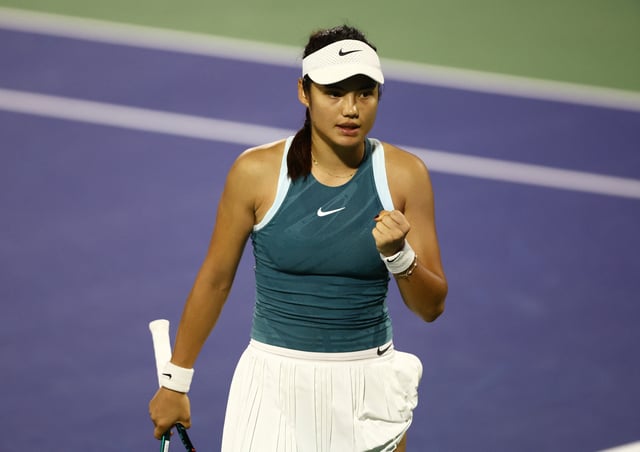 Emma Raducanu, following a win in the 2025 Dubai Duty Free Tennis Championships.