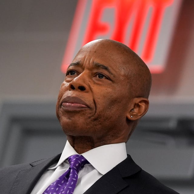 New York City Mayor Eric Adams attends an event at NYPD's 40th precinct, Thursday, Feb. 20, 2025, in the Bronx borough of New York. (AP Photo/Julia Demaree Nikhinson)