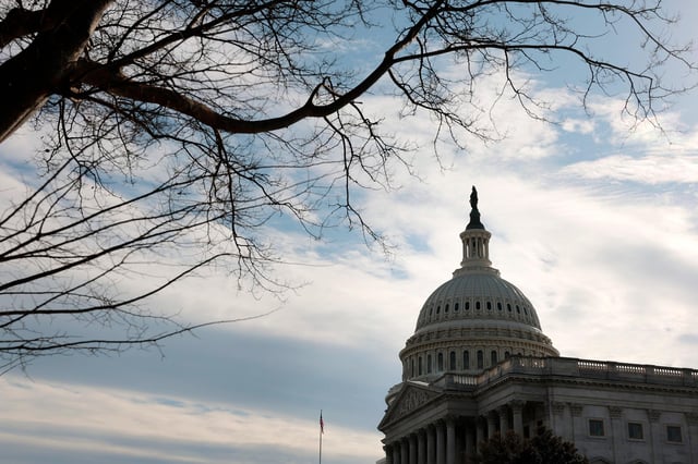 A view of the US Capitol Building on February 18, in Washington, DC.