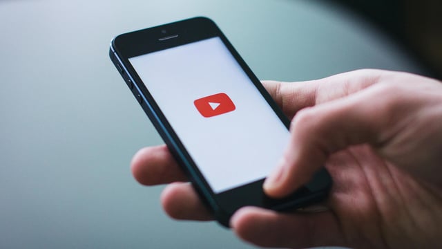 YouTube Logo on a phone