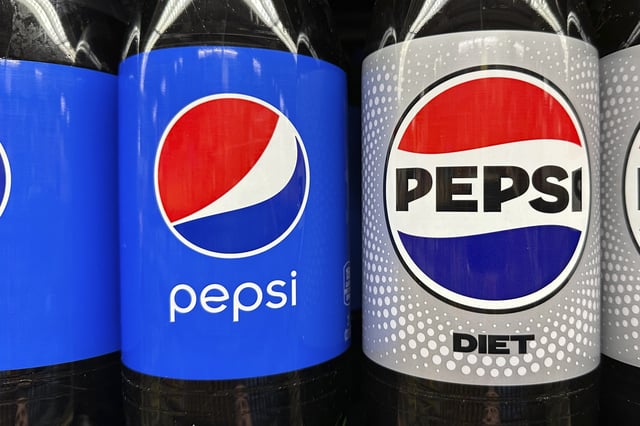FILE - Pepsi soft drinks in plastic bottles are on sale at a grocery store in New York on Weds., Nov. 15, 2023. (AP Photo/Ted Shaffrey, File)